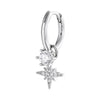 Metal Micropaved Zircon Star Earrings