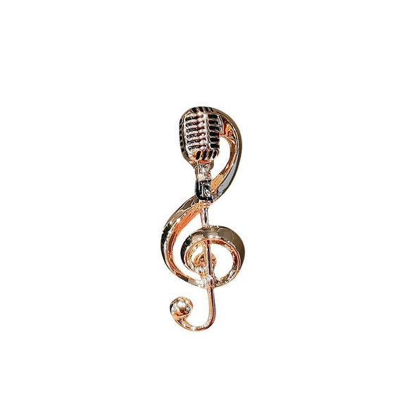 Metal Microphone Brooch Alloy Ladies Highend Fashionable Electroplated Sweater Suit Accessories