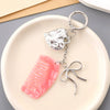 Metal Mini Comb Keychain Pendant Love Luggage Mobile Phone Hanging Semimanual Simple Style