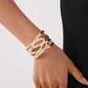 Metal Multi Layer Cross Glossy Open Bracelet With Electroplating