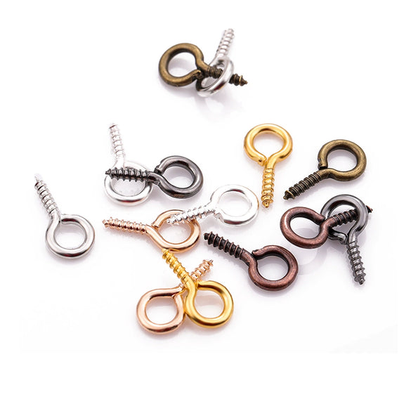 Metal Natural Geometric Sheep's Eye Screw Horn Round Head Hanging Ring Selftapping Thread Nail Small Hook Pendant Diy Handmade Jewelry Accessories