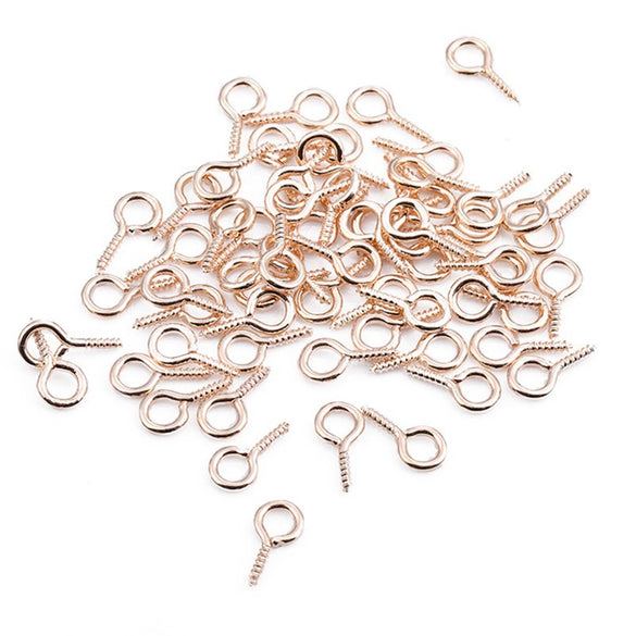 Metal Natural Geometric Sheep's Eye Screw Horn Round Head Hanging Ring Selftapping Thread Nail Small Hook Pendant Diy Handmade Jewelry Accessories