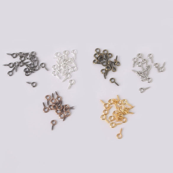 Metal Natural Geometric Sheep's Eye Screw Horn Round Head Hanging Ring Selftapping Thread Nail Small Hook Pendant Diy Handmade Jewelry Accessories