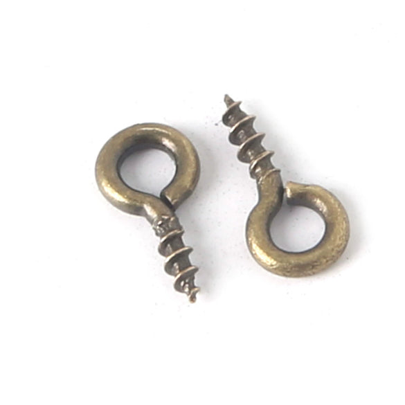 Metal Natural Geometric Sheep's Eye Screw Horn Round Head Hanging Ring Selftapping Thread Nail Small Hook Pendant Diy Handmade Jewelry Accessories