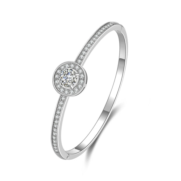 Metal Natural Style Diamond Gypsophila Round Women's Electroplated Bracelet