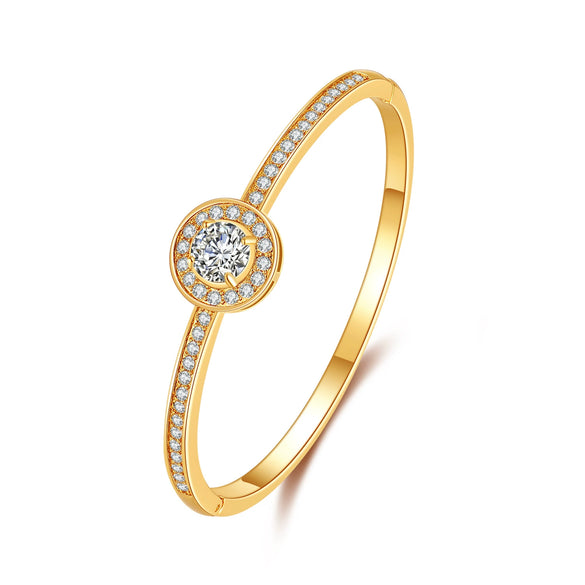 Metal Natural Style Diamond Gypsophila Round Women's Electroplated Bracelet