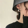 Metal Needle Design Pleated Geometric Electroplated Women's Earrings