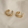 Metal Needle Design Pleated Geometric Electroplated Women's Earrings