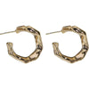 Metal Needle Design Pleated Geometric Electroplated Women's Earrings