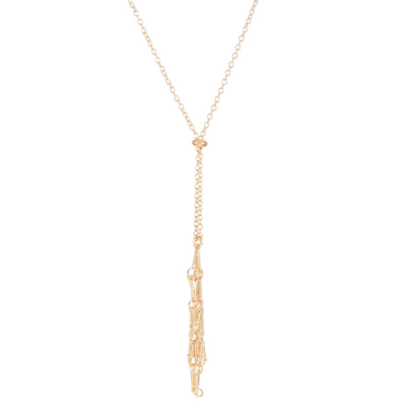 Metal Net Pocket Necklace With Geometric Pattern And Electroplated Iron Pendant For Women