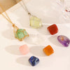 Metal Net Pocket Necklace With Geometric Pattern And Electroplated Iron Pendant For Women