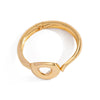 Metal Niche Liquid Metal Beat Pattern Spring Buckle Wide Bracelet With Electroplating