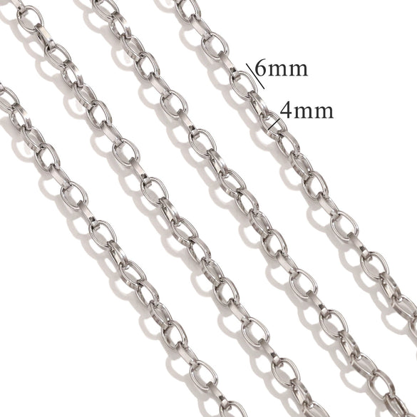 Metal O Shaped Oval Stainless Steel Chain Electroplated Diy Bracelet And Pearl Necklace Lengthening Accessory