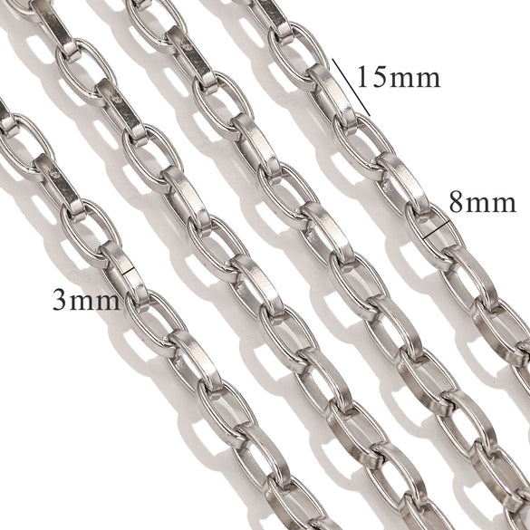Metal O Shaped Oval Stainless Steel Chain Electroplated Diy Bracelet And Pearl Necklace Lengthening Accessory