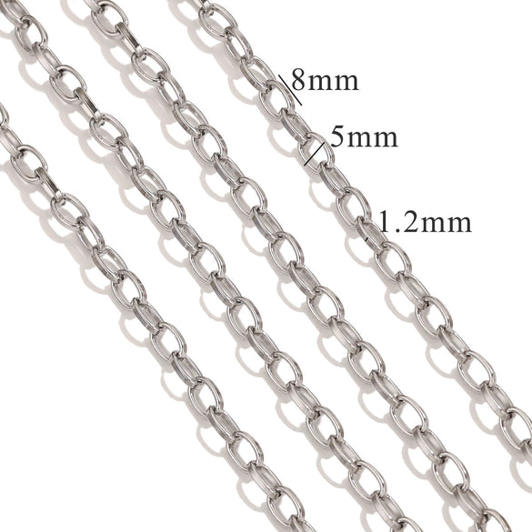 Metal O Shaped Oval Stainless Steel Chain Electroplated Diy Bracelet And Pearl Necklace Lengthening Accessory