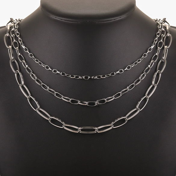Metal O Shaped Oval Stainless Steel Chain Electroplated Diy Bracelet And Pearl Necklace Lengthening Accessory