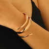 Metal Open Leaf Design Women's Bracelet Ring Jewelry Set With Electroplating