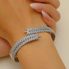 Metal Open Leaf Design Women's Bracelet Ring Jewelry Set With Electroplating