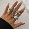 Metal Open Ring With Liquid Lava Butterfly Design Geometric And Animal Patterns Electroplated For Women