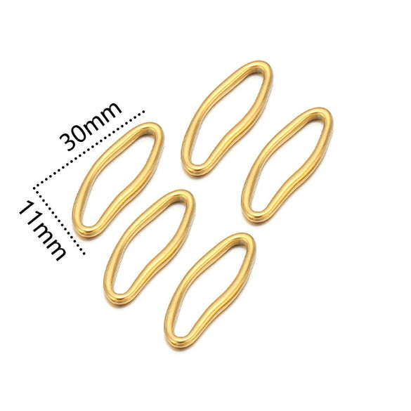 Metal Oval Specialshaped Ring Jewelry Accessories Electroplated Pendant For Diy Earrings Bracelet Necklace