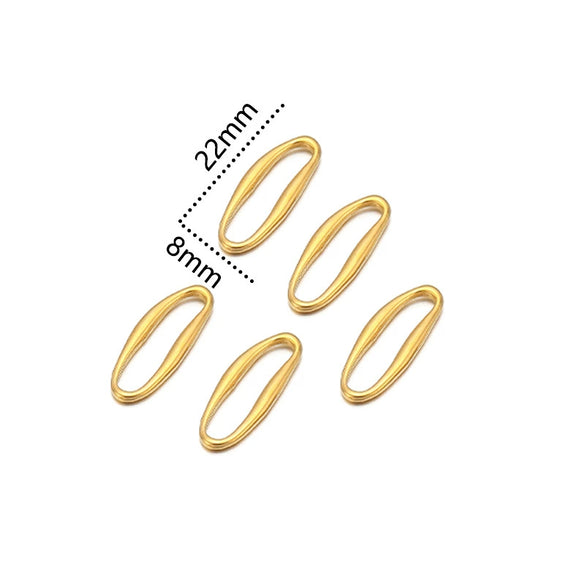 Metal Oval Specialshaped Ring Jewelry Accessories Electroplated Pendant For Diy Earrings Bracelet Necklace