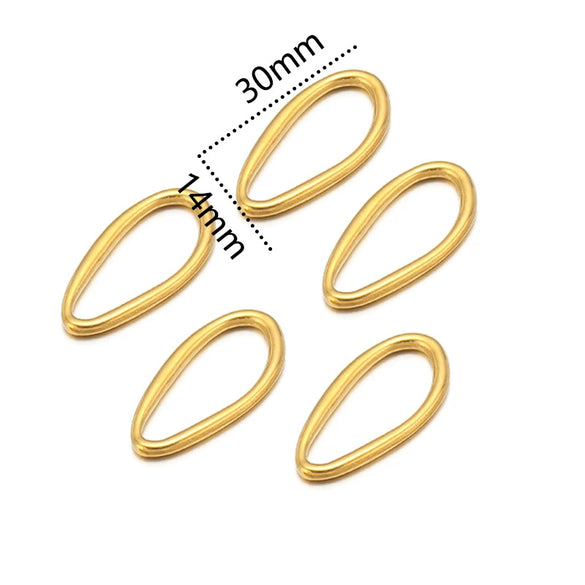 Metal Oval Specialshaped Ring Jewelry Accessories Electroplated Pendant For Diy Earrings Bracelet Necklace
