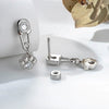 Metal Paper Clip Cat Claw Pendant Cartilage Earrings With Zirconia For Women