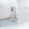 Metal Paper Clip Cat Claw Pendant Cartilage Earrings With Zirconia For Women