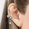 Metal Paper Clip Cat Claw Pendant Cartilage Earrings With Zirconia For Women