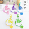 Metal Peach Heart Keychain Pendant Modern And Minimalist Baking Paint Decorative Pendant