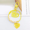 Metal Peach Heart Keychain Pendant Modern And Minimalist Baking Paint Decorative Pendant