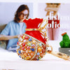 Metal Peanut Shaped Rhinestone Opal Keychain And Bag Pendant