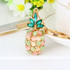 Metal Peanut Shaped Rhinestone Opal Keychain And Bag Pendant
