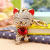 Metal Peanut Shaped Rhinestone Opal Keychain And Bag Pendant
