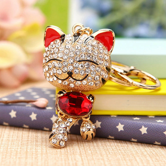 Metal Peanut Shaped Rhinestone Opal Keychain And Bag Pendant