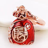 Metal Peanut Shaped Rhinestone Opal Keychain And Bag Pendant