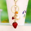 Metal Peanut Shaped Rhinestone Opal Keychain And Bag Pendant
