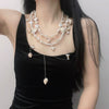 Metal Pearl Shell Waist Chain For Women Layered Tassel Multilayer Body Chain Belt Dualuse Necklace