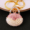 Metal Pearl Small Fragrant Style Key Chain Ring For Women As Bag Pendant