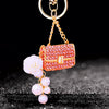 Metal Pearl Small Fragrant Style Key Chain Ring For Women As Bag Pendant