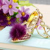 Metal Pearl Small Fragrant Style Key Chain Ring For Women As Bag Pendant