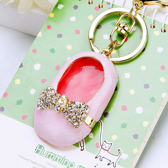 Metal Pearl Small Fragrant Style Key Chain Ring For Women As Bag Pendant