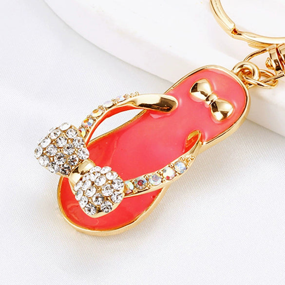 Metal Pearl Small Fragrant Style Key Chain Ring For Women As Bag Pendant