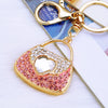 Metal Pearl Small Fragrant Style Key Chain Ring For Women As Bag Pendant