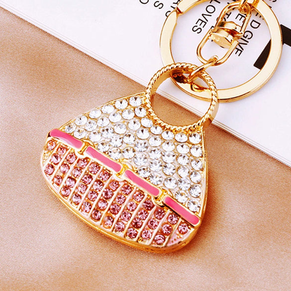 Metal Pearl Small Fragrant Style Key Chain Ring For Women As Bag Pendant