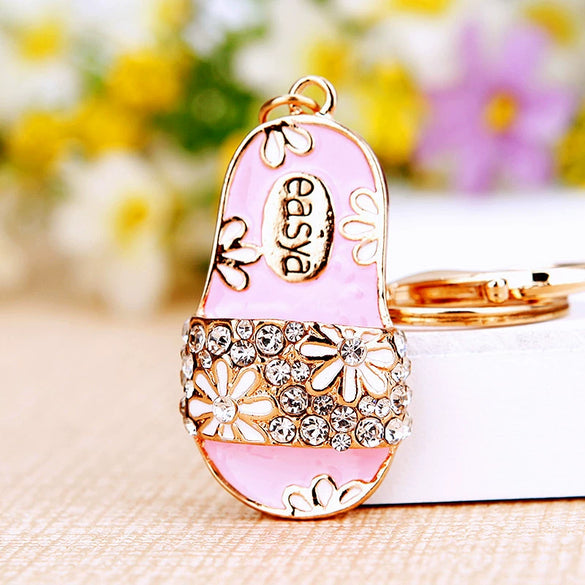 Metal Pearl Small Fragrant Style Key Chain Ring For Women As Bag Pendant