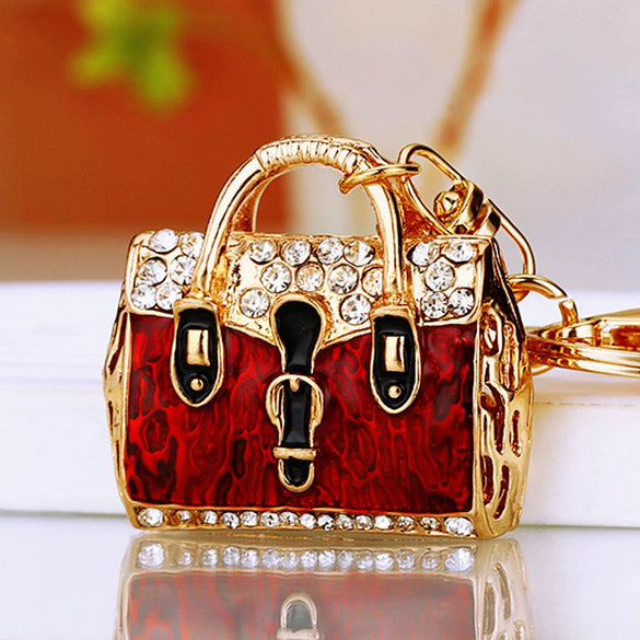 Metal Pearl Small Fragrant Style Key Chain Ring For Women As Bag Pendant