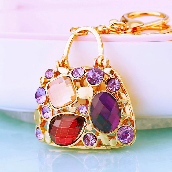 Metal Pearl Small Fragrant Style Key Chain Ring For Women As Bag Pendant