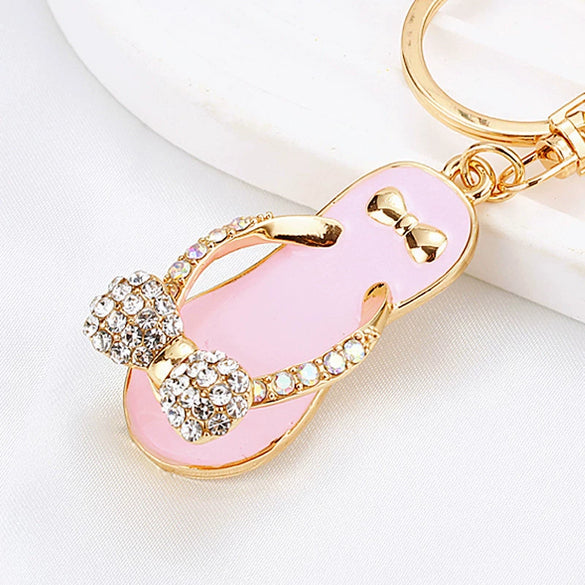 Metal Pearl Small Fragrant Style Key Chain Ring For Women As Bag Pendant