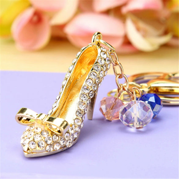 Metal Pearl Small Fragrant Style Key Chain Ring For Women As Bag Pendant